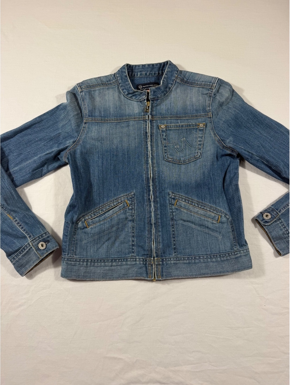 Adriano Goldschmied Women's Medium Denim Jacket Blue Cotton Blend